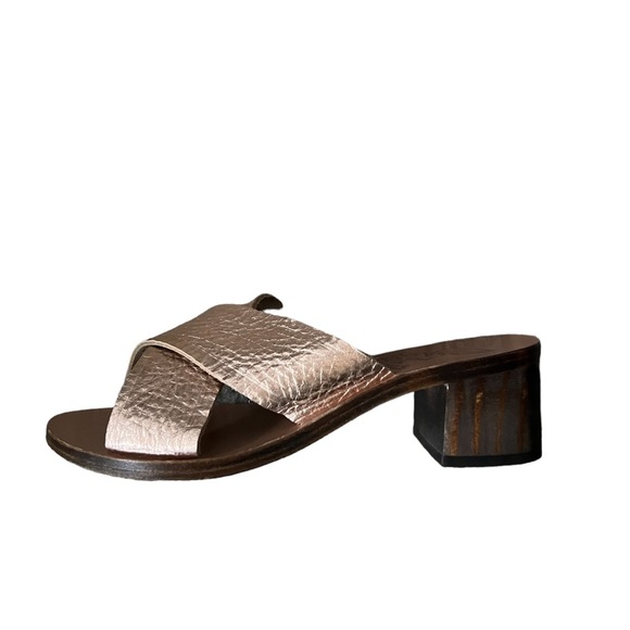 Ancient Greek Sandals Metallic Slide Sandals - Picture 2 of 15
